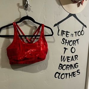 Lululemon red foil sports bra